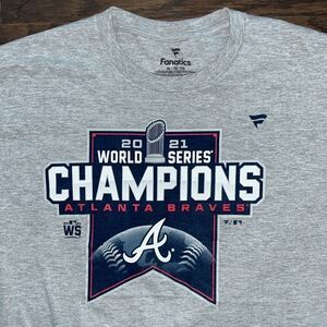 2021 Atlanta Braves World Series Champions Fanatics Baseball T shirt XL Soler!!